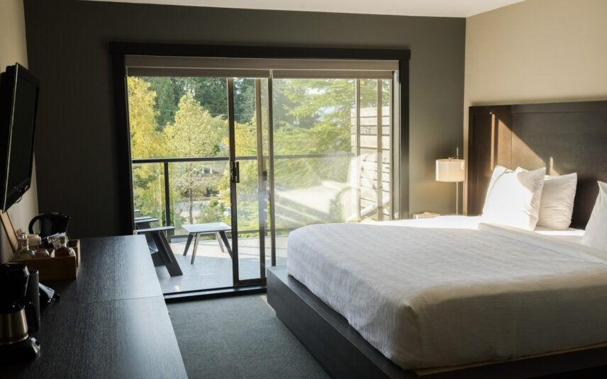 Tranquil forest views outside deluxe room window