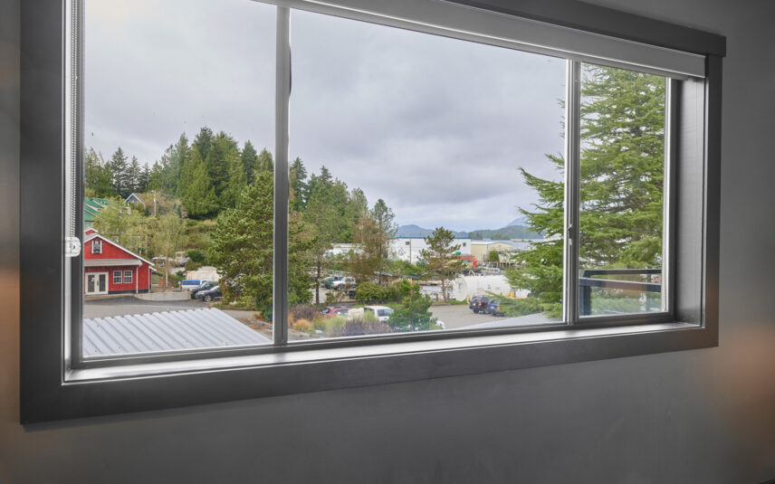 Window view from queen room showing partial harbour and inlet