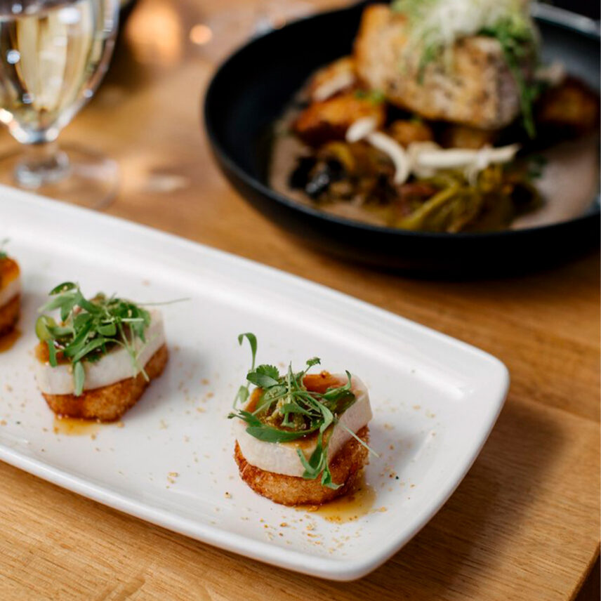 A beautifully plated dish featuring vibrant, fresh ingredients