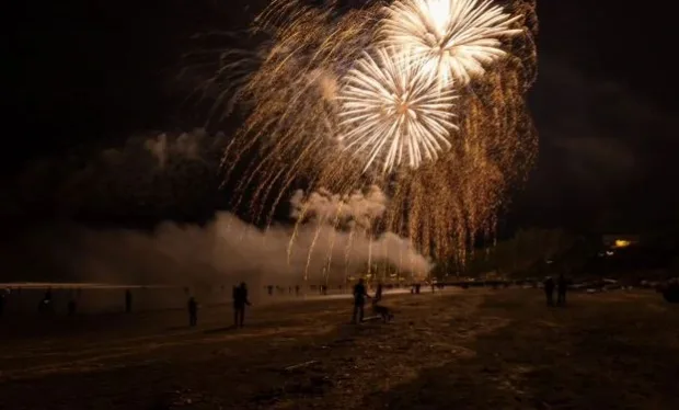 Fireworks over Cox Bay Beach