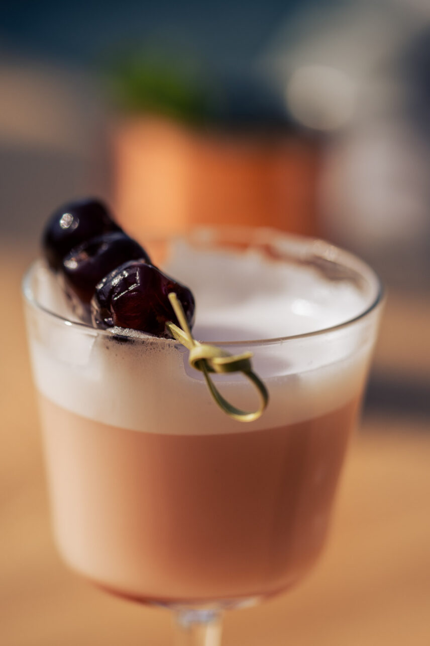 cedar sour drink with cherries